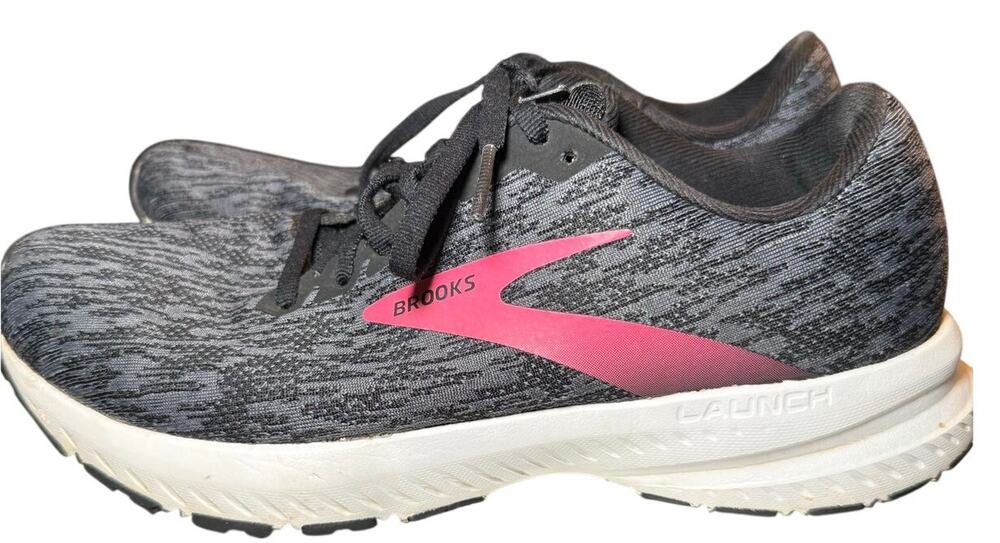 Brooks Launch 7 Running Shoes, Heather Gray Pink Athletic Sneakers, Women Size 8